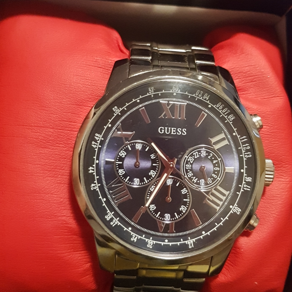 Guess Men's Black Dial Chronograph Watch.